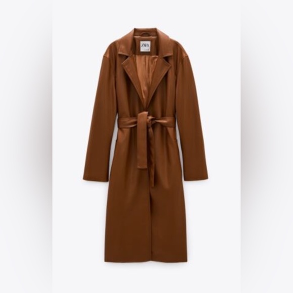 Zara Jackets & Coats Zara Faux Leather Trench Coat Poshmark